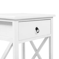 Bedside Table 1 Drawer with Shelf x2 - EMMA White bedroom furniture Kings Warehouse 