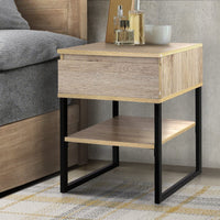 Bedside Table 1 Drawers with Shelf - CASEY Furniture Kings Warehouse 