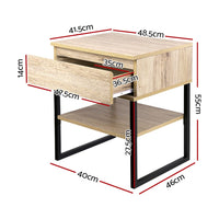 Bedside Table 1 Drawers with Shelf - CASEY Furniture Kings Warehouse 