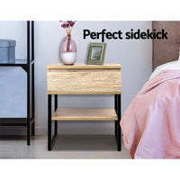 Bedside Table 1 Drawers with Shelf - CASEY Furniture Kings Warehouse 