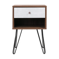 Bedside Table 1 Drawers with Shelf - LARS Furniture Kings Warehouse 