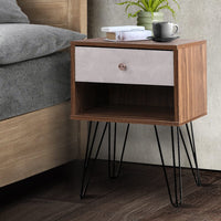 Bedside Table 1 Drawers with Shelf - LARS Furniture Kings Warehouse 