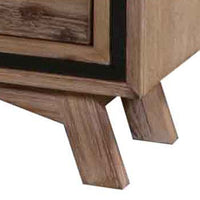 Bedside Table 2 drawer Night Stand with Solid Acacia Storage in Sliver Brush Colour Furniture Kings Warehouse 