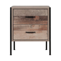 Bedside Table 2 Drawers - BARNLY Furniture Kings Warehouse 