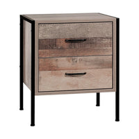 Bedside Table 2 Drawers - BARNLY Furniture Kings Warehouse 