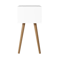 Bedside Table 2 Drawers - BODIE White Furniture Kings Warehouse 