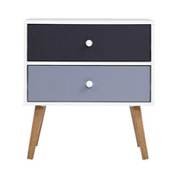 Bedside Table 2 Drawers - BONDS White Furniture Kings Warehouse 