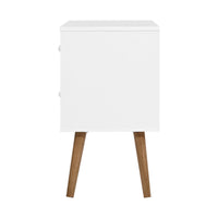 Bedside Table 2 Drawers - BONDS White Furniture Kings Warehouse 