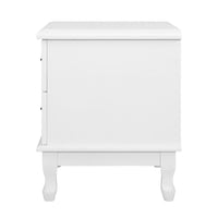 Bedside Table 2 Drawers - KUBI White Furniture Kings Warehouse 
