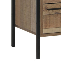 Bedside Table 2 drawers Night Stand Particle Board Construction in Oak Colour Furniture Kings Warehouse 