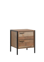 Bedside Table 2 drawers Night Stand Particle Board Construction in Oak Colour Furniture Kings Warehouse 