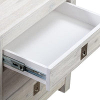 Bedside Table 2 drawers Night Stand Solid Acacia Storage in White Ash Colour Furniture Kings Warehouse 