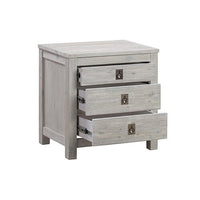 Bedside Table 2 drawers Night Stand Solid Acacia Storage in White Ash Colour Furniture Kings Warehouse 