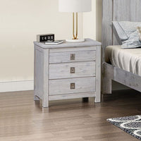 Bedside Table 2 drawers Night Stand Solid Acacia Storage in White Ash Colour Furniture Kings Warehouse 