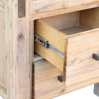 Bedside Table 2 drawers Night Stand Solid Wood Acacia Oak Colour Furniture Kings Warehouse 