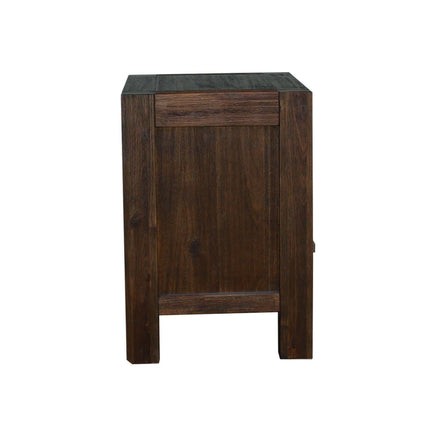 Bedside Table 2 drawers Night Stand Solid Wood Acacia Storage in Chocolate Colour Furniture Kings Warehouse 