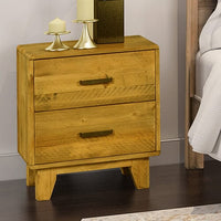 Bedside Table 2 drawers Night Stand Solid Wood Storage Light Brown Colour Furniture Kings Warehouse 