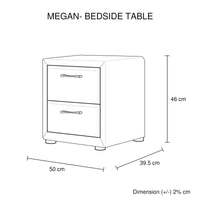 Bedside Table 2 drawers Night Stand Upholstery Fabric Storage in Light Grey Colour Furniture Kings Warehouse 