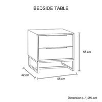 Bedside Table 2 drawers Side Table Solid Acacia Wood Veneered in Tea Colour Furniture Kings Warehouse 