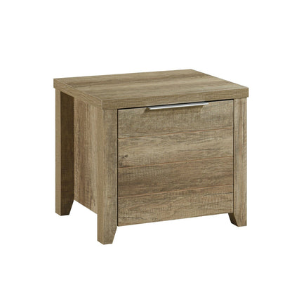 Bedside Table 2 drawers Storage Table Night Stand MDF in Oak Furniture Kings Warehouse 