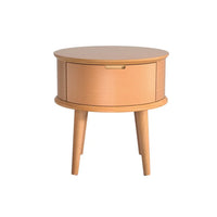 Bedside Table Drawers Curved Side End Table Storage Nightstand Oak ENZO Furniture Kings Warehouse 