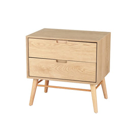 Bedside Table Drawers Side End Table Storage Cabinet Nightstand Oak GINO Furniture Kings Warehouse 