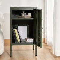 Bedside Table Metal Cabinet - Green Furniture Kings Warehouse 