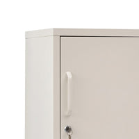 Bedside Table Metal Cabinet - White Furniture Kings Warehouse 