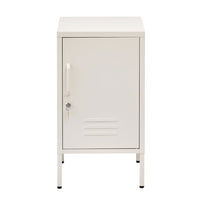 Bedside Table Metal Cabinet - White