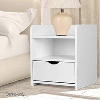 Bedside Table Side Nightstand Storage Drawer Shelf Bedroom Unit Furniture Kings Warehouse 