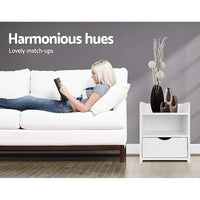Bedside Table Side Nightstand Storage Drawer Shelf Bedroom Unit Furniture Kings Warehouse 