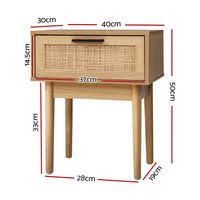 Bedside Tables Side Table Rattan Drawers Nightstand Furniture Kings Warehouse 