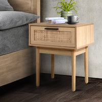 Bedside Tables Side Table Rattan Drawers Nightstand Furniture Kings Warehouse 