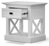 Beechworth Bedside Tables 1 Drawer Storage Cabinet Shelf Side End Table - White Kings Warehouse 