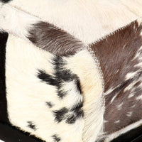 Bench 110 cm Black Patchwork Genuine Goat Leather living room Kings Warehouse 