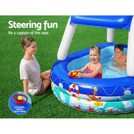 Bestway Kids Pool 213x155x132cm Inflatable Swimming w/ Canopy Play Pools 282L Home & Garden Kings Warehouse 