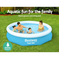 Bestway Swimming Pool Above Ground Kids Fast Set Pools with Filter Pump 3M Wet and Wild Kings Warehouse 