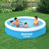 Bestway Swimming Pool Above Ground Kids Fast Set Pools with Filter Pump 3M Wet and Wild Kings Warehouse 