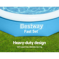 Bestway Swimming Pool Above Ground Kids Fast Set Pools with Filter Pump 3M Wet and Wild Kings Warehouse 