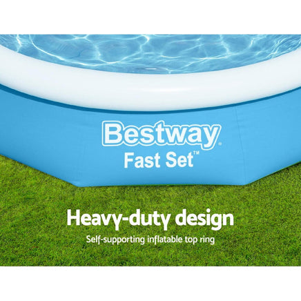 Bestway Swimming Pool Above Ground Kids Fast Set Pools with Filter Pump 3M Wet and Wild Kings Warehouse 