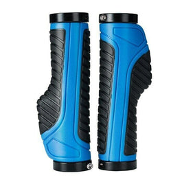 Bicycle Grips MTB Road Bike Double Lock Rubber Handlebar Grips Anti-Slip Rock Bros BLUE Kings Warehouse