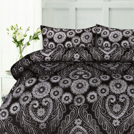 Big Sleep Batik Black Quilt Cover Set Double Home & Garden Kings Warehouse 