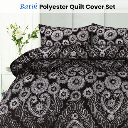Big Sleep Batik Black Quilt Cover Set Double Home & Garden Kings Warehouse 