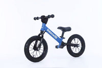 Bike Plus Kids Balance Bike Training Aluminium - Blue with Suspension - 12" Rubber Tyres - Foot Pegs -Ride On No Pedal Push Kings Warehouse 