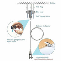 Billboard Hanger Indicator Light Suspension Hook Cable 30kg Load Capacity 8 Pack Furniture Kings Warehouse 
