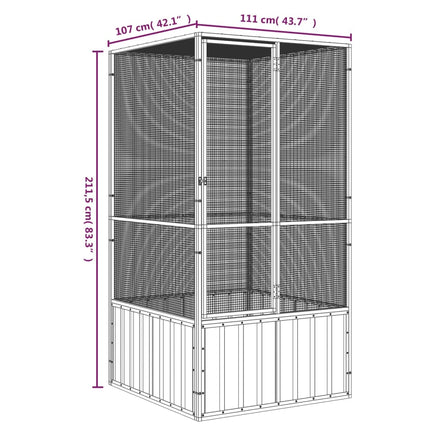 Bird Cage Anthracite 111x107x211.5 cm Galvanised Steel Kings Warehouse 