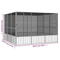 Bird Cage Anthracite 302.5x324.5x211.5 cm Galvanised Steel Kings Warehouse 