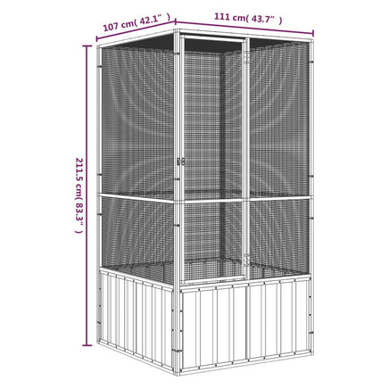 Bird Cage Grey 111x107x211.5 cm Galvanised Steel Kings Warehouse 