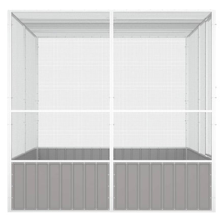 Bird Cage Grey 213.5x217.5x211.5 cm Galvanised Steel Kings Warehouse 