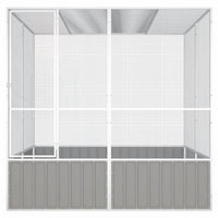 Bird Cage Grey 213.5x217.5x211.5 cm Galvanised Steel Kings Warehouse 